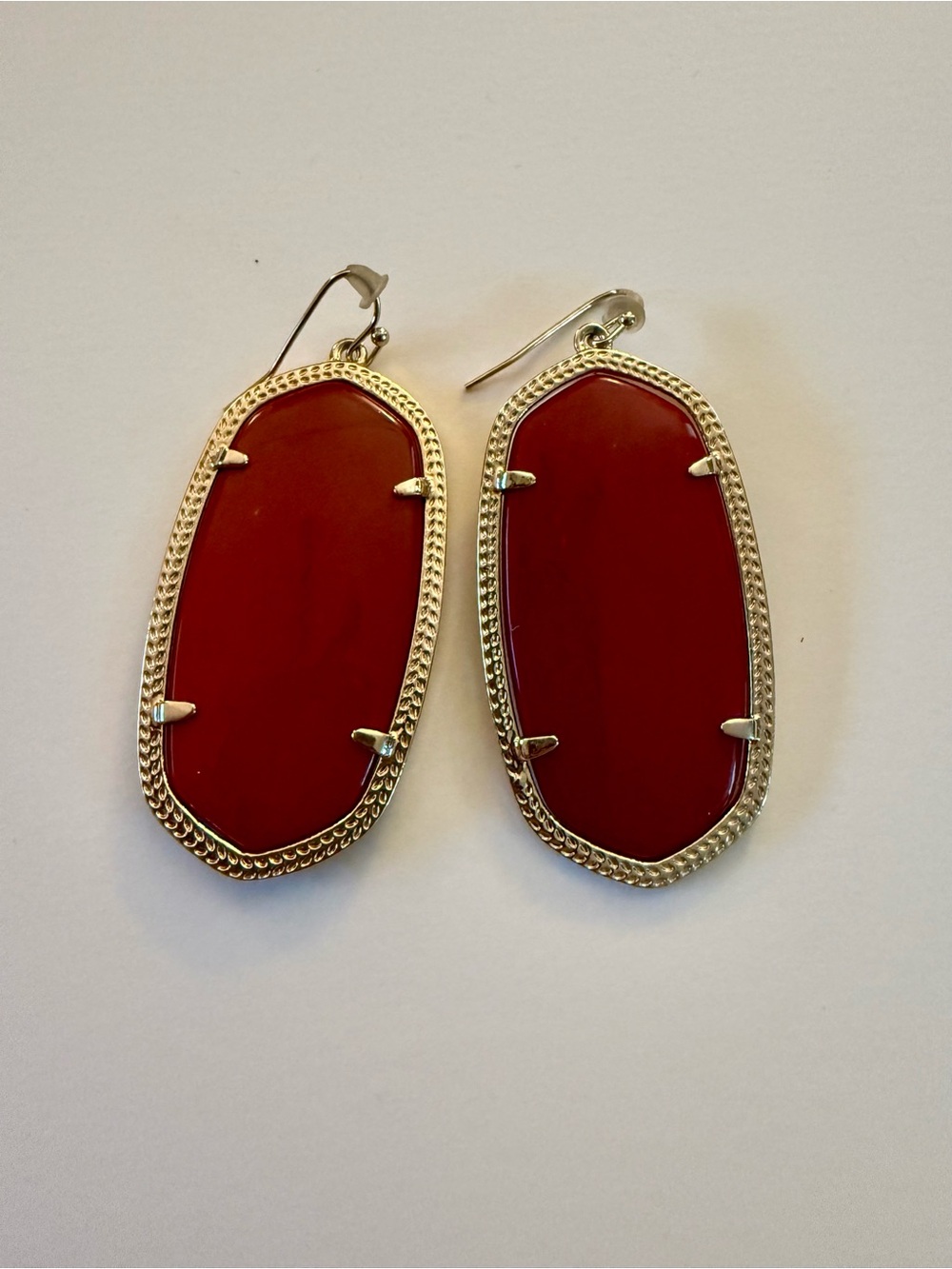 Gold-Trim Red Danielle Earrings by Kendra Scott